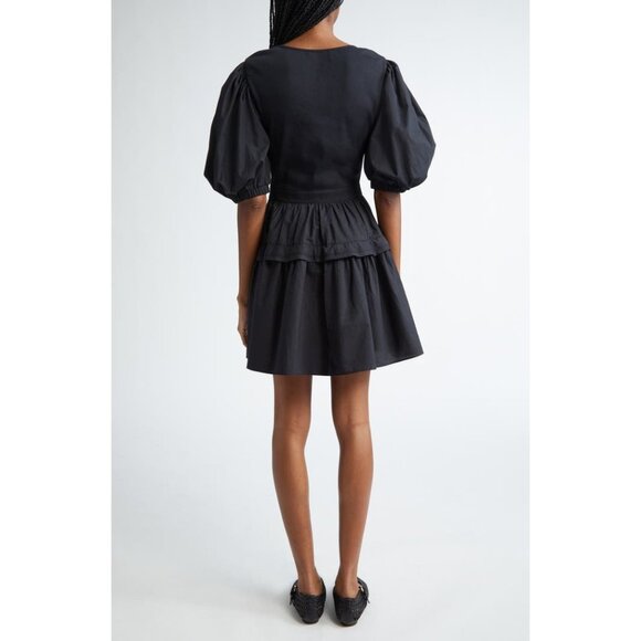 NEW ULLA JOHNSON Tilda BLACK Mixed Media Mini dress SIZE S - Picture 2 of 8